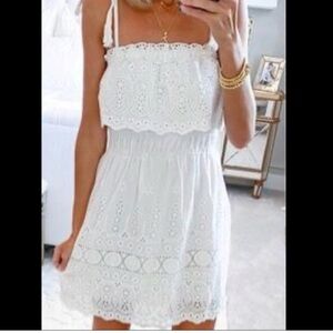 NWT - Kirious White Eyelet Mini Dress - Size L